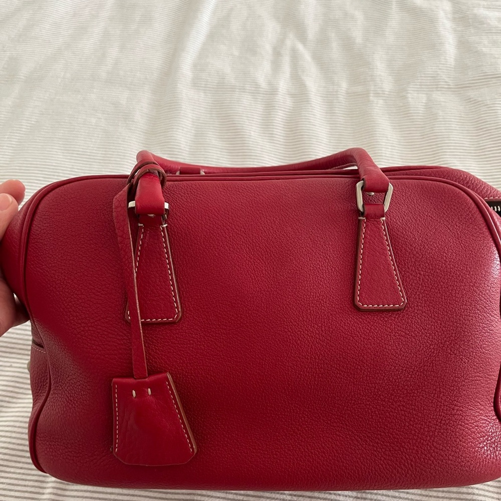 Prada Red Leather Shoulder Bag